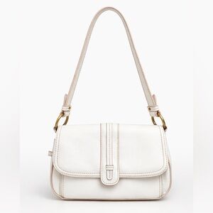 Vintage Villager Liz Claiborne Cream White Shoulder Bag Faux Leather